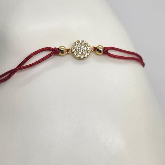 Adjustable Bracelet with Round 925 Silver Charm - Picture 3 of 3